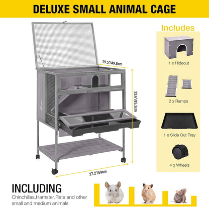 Guinea Pig Cage Metal Frame Hamster Cage Upgrade Anti-Chewing Rat House Indoor Outdoor Use Small