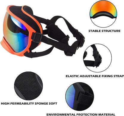 Large Dog Sunglasses with Adjustable Strap UV Protection, Winproof Puppy Sunglasses, Suitable for