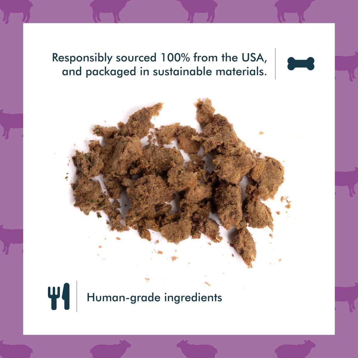 King Lou Pets - Human Grade Raw Food for Dogs and Cats - Complete Meal for Pets - Freeze Dried Lamb