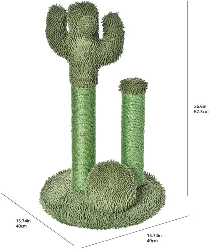 Amazon Basics Cat Scratcher - Indoor Cactus Triple Posts Cat & Kittens Scratching Post with