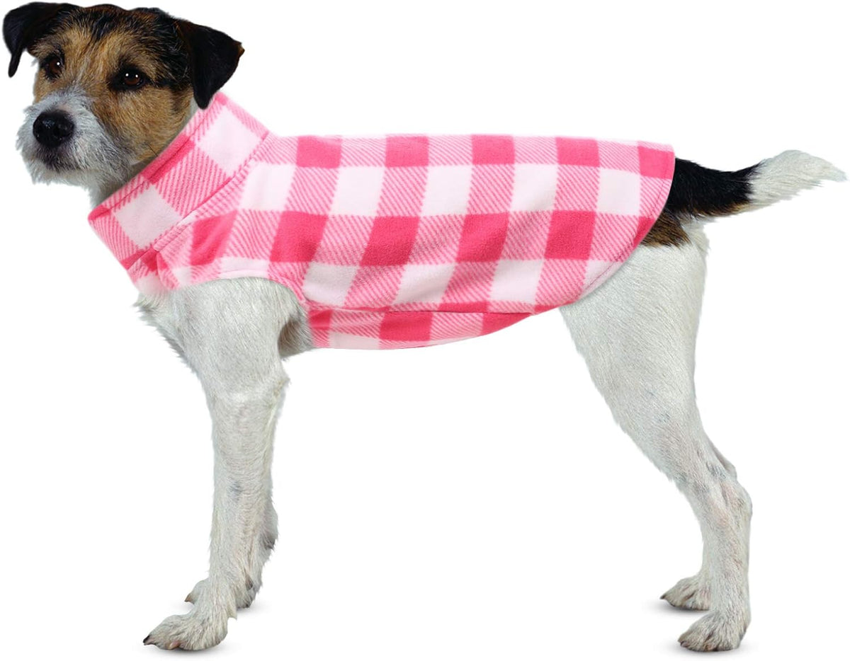ASENKU Dog Sweater, Plaid Dogs Fleece Vest, Soft Comfortable Pet Pajamas, Warm Winter Puppy Shirt