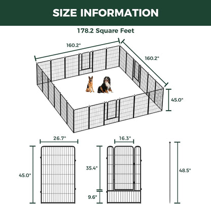 FXW Rollick Unleashed Dog Playpen for Indoor, Yard, RV Camping, 45 inch 24 Panels for Large Dogs
