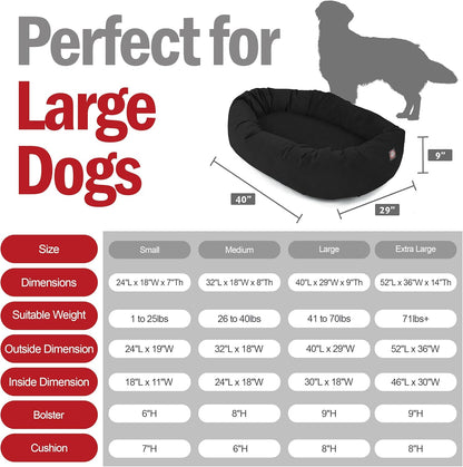Majestic Pet 40 Inch Suede Shredded Memory Foam Mix Calming Large Dog Bed Washable 40 x 29 x 9