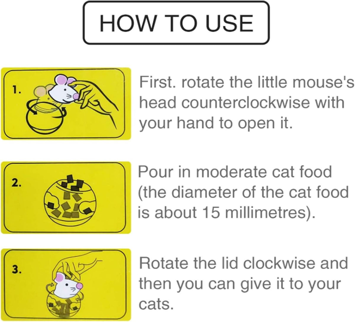 2Pcs Cat Treat Dispenser Toy, Mouse Shape Cat Interactive Toy and Food Dispenser for Pet Increases