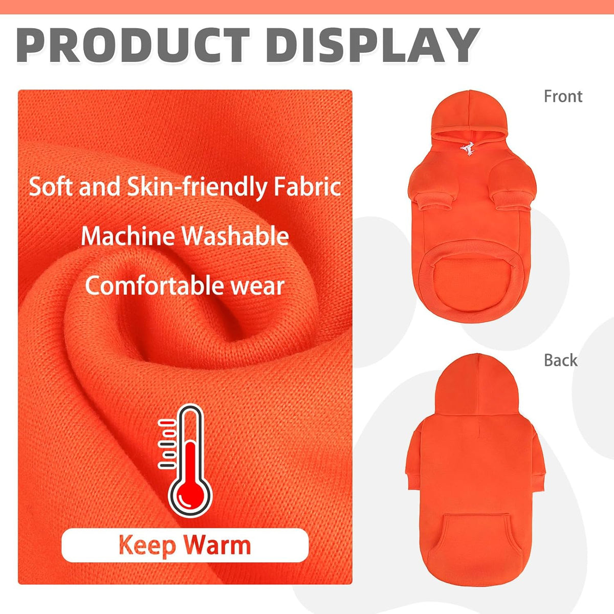 KOOLTAIL Fall Dog Hoodie - Soft & Warm Dog Thanksgiving Sweater with Leash Hole and Pocket, Pet