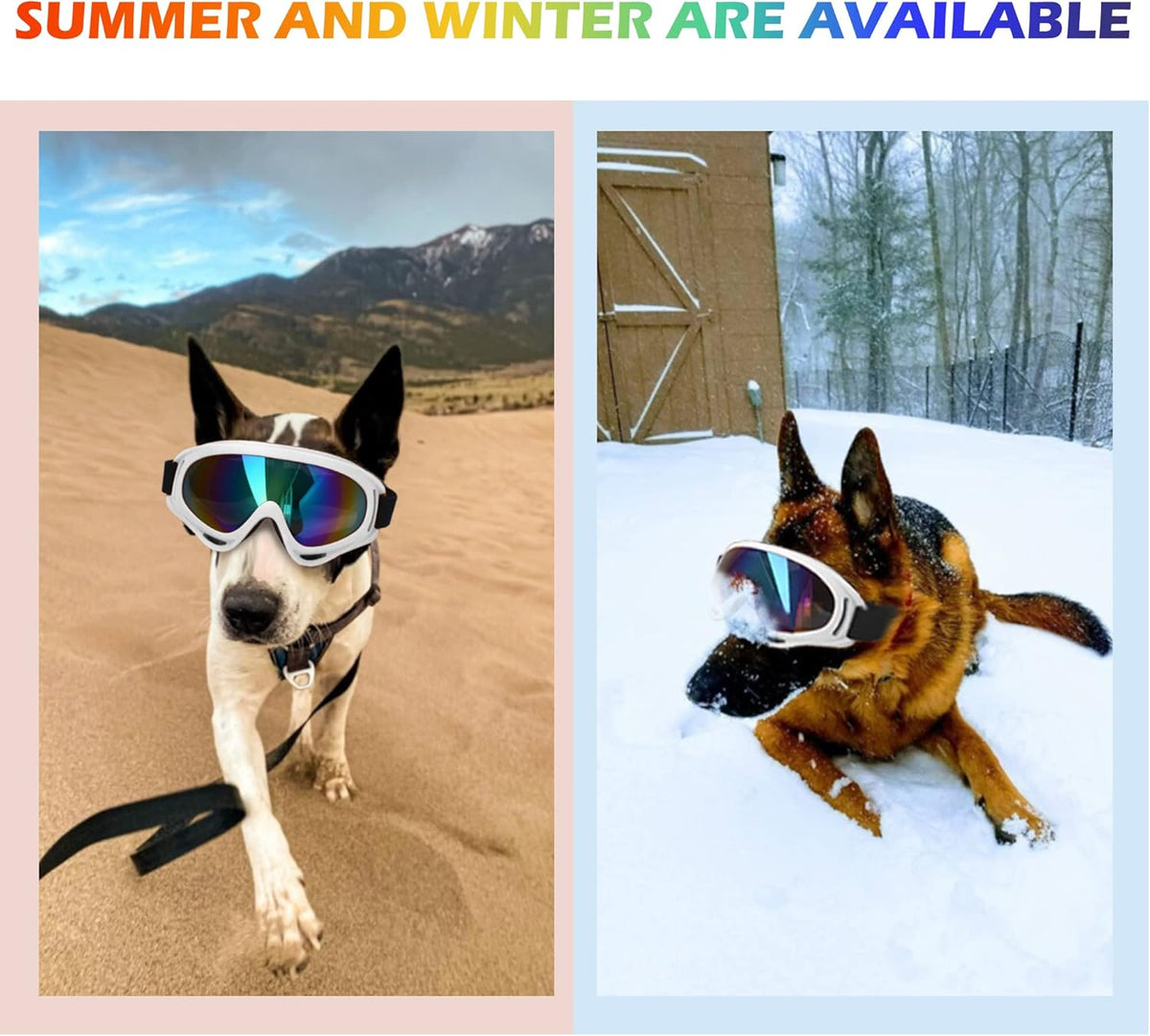 Large Dog Sunglasses With Adjustable Strap UV Protection, Windproof Puppy Eyewear, Suitable for