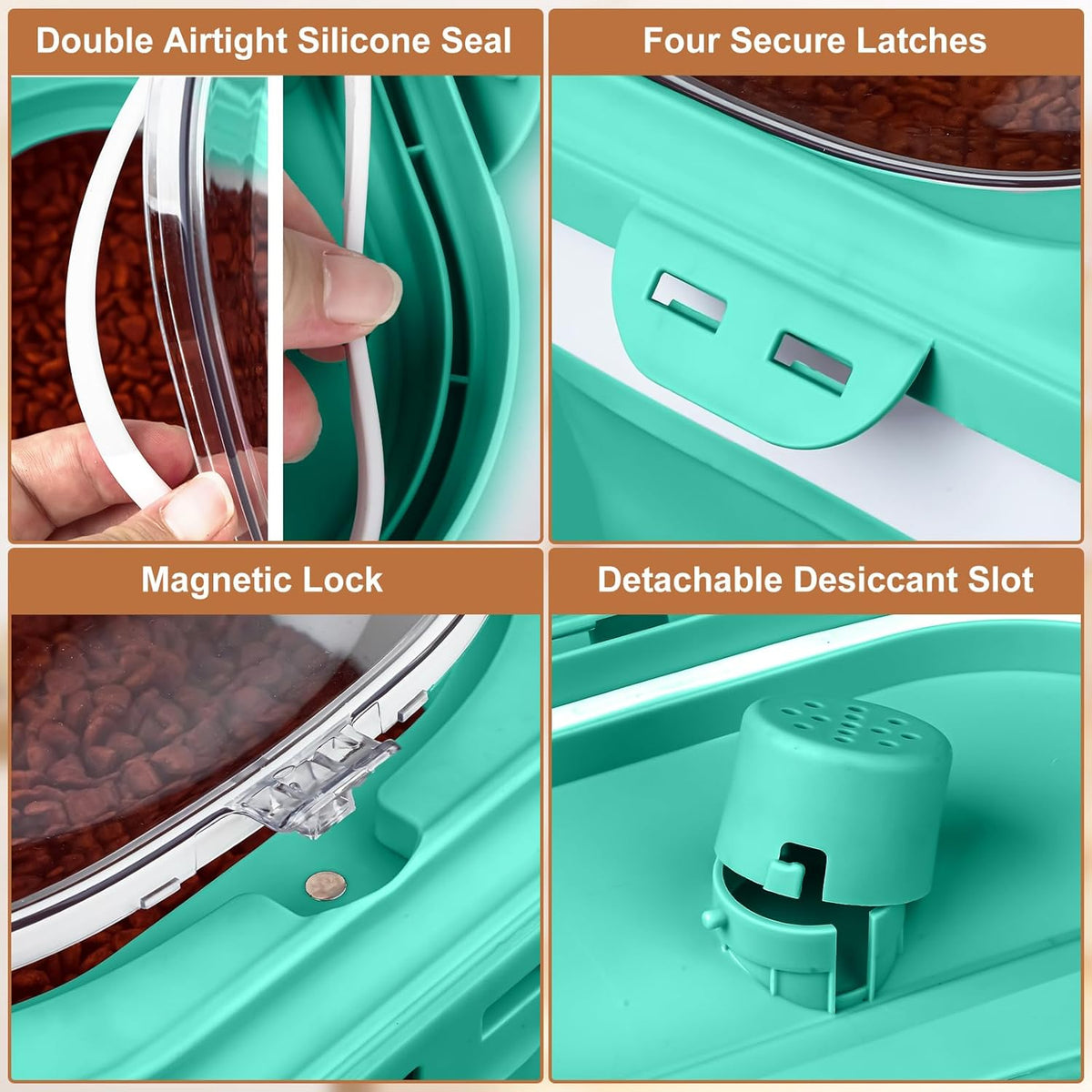 Dog Food Storage Container, 10lb to 13lb Collapsible Dog Cat Food Containers with Airtight Clear