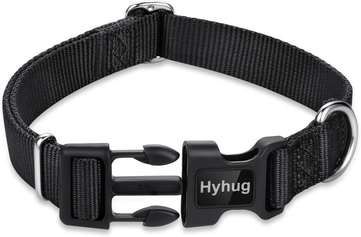 Hyhug Dog Collar with Quick Release Buckle, Heavy Duty Nylon, Basic Collar for Medium Dogs Daily