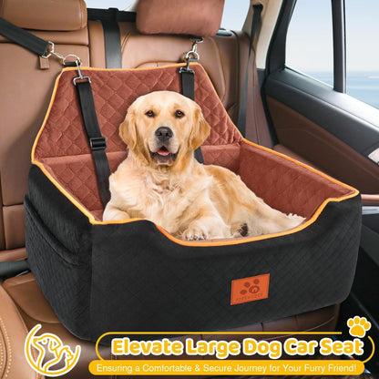 Dog Car Seat for Large/Medium Dog, Booster Seat for Dogs Under 55Lbs or 2 Small, Detachable and