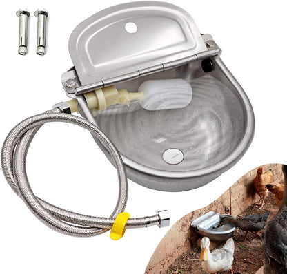 Automatic Water Dispenser for Dog Water Bowl Dispenser Large Size Stainless-Steel Waterer Feeder