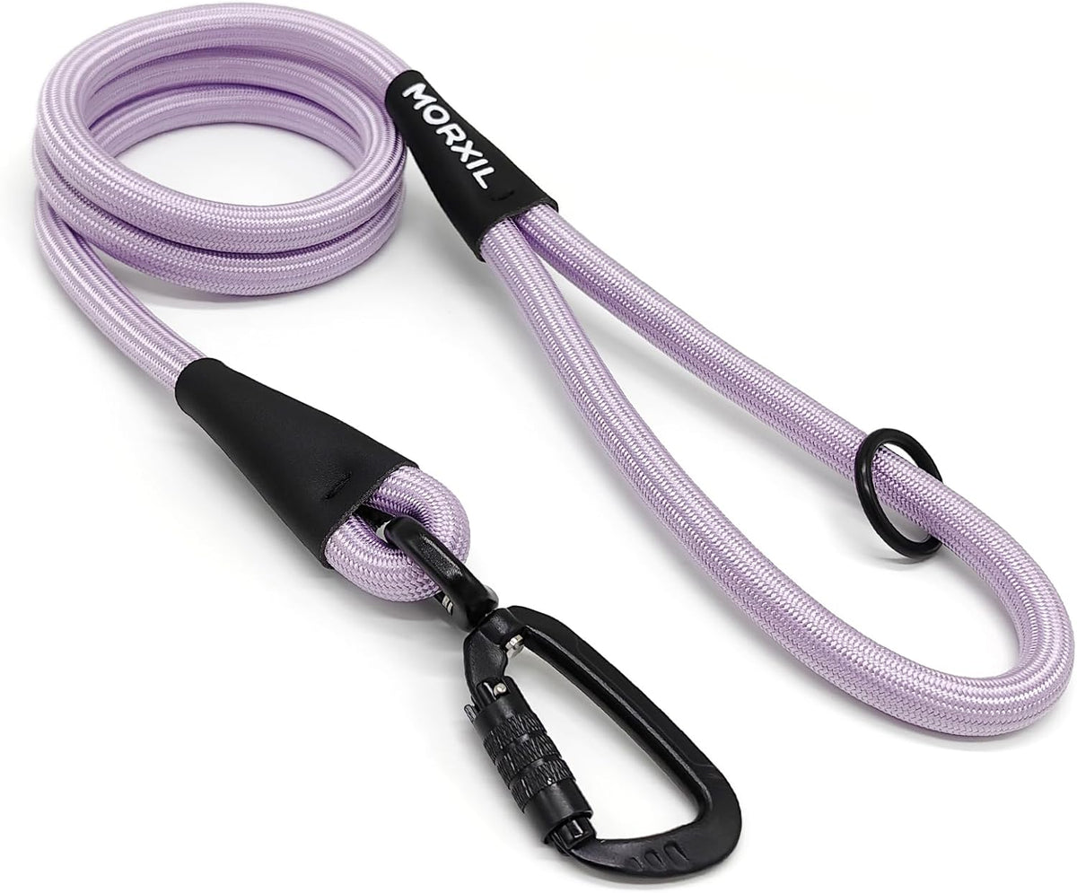 Rope Dog Leash, 4 ft Heavy Duty Dog Leash with Aviation Aluminum Auto Locking Carabiner, Strong