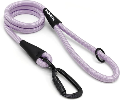 Rope Dog Leash, 4 ft Heavy Duty Dog Leash with Aviation Aluminum Auto Locking Carabiner, Strong