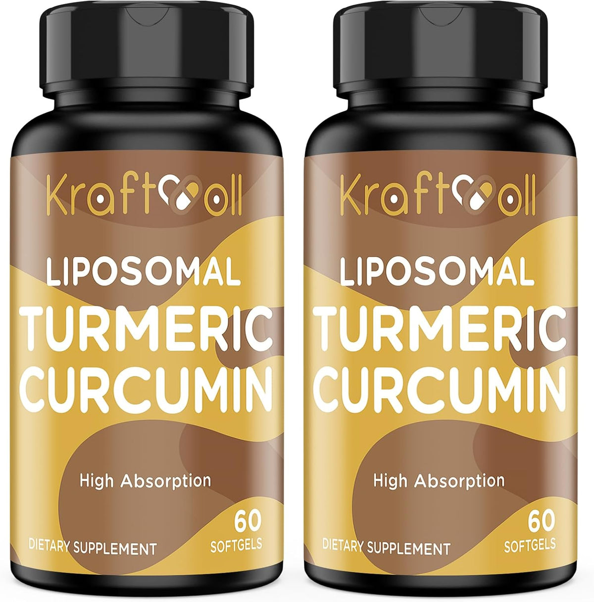 Liposomal Turmeric Curcumin 2200 mg with Black Pepper for Enhanced Absorption and Joint Support, 60