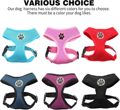 BINGPET Small Dog Harness - Breathable Mesh Puppy Cat Harnesses - No Pull Adjustable Dog Harness