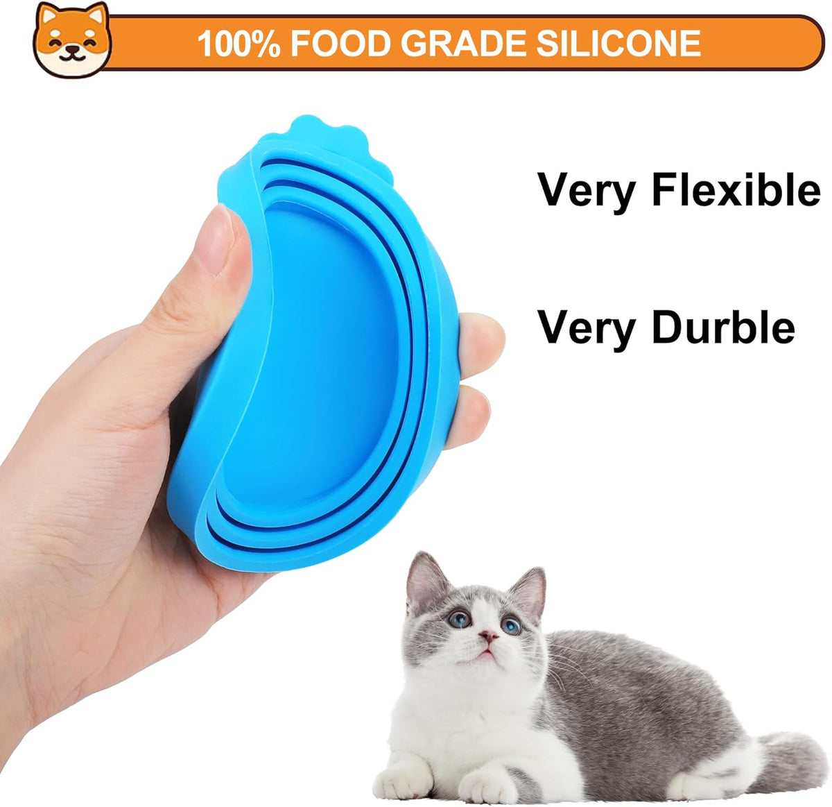 2 Pack Pet Food Can Covers, Silicone Universal Can Lids for Dog & Cat Food, BPA Free, One Fit Most