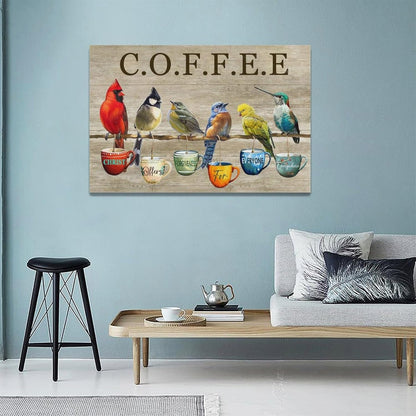 Rustic Bird Coffee Wall Art Kitchen Christ Coffee Pictures Wall Decor Farmhouse Cardinal
