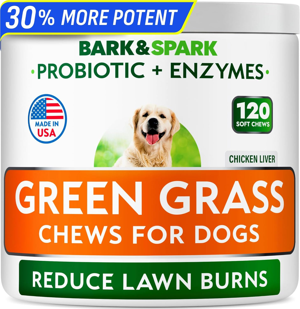 BARK&SPARK Green Grass Chews - Pee Grass Spot Saver Caused by Dog Urine - Urine Neutralizer for