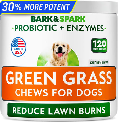 BARK&SPARK Green Grass Chews - Pee Grass Spot Saver Caused by Dog Urine - Urine Neutralizer for