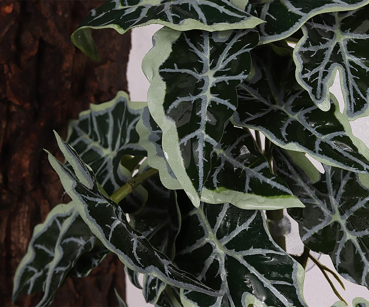 Reptile Plants for Terrarium, Amphibian Habitat Decor Artificial Hanging Plants with Suction Cup