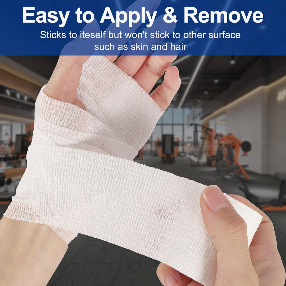 24 Pack White Self Adhesive Bandage, 2” x 5 Yards Medical Wrap, Cohesive Bandage Wrap, White Tape