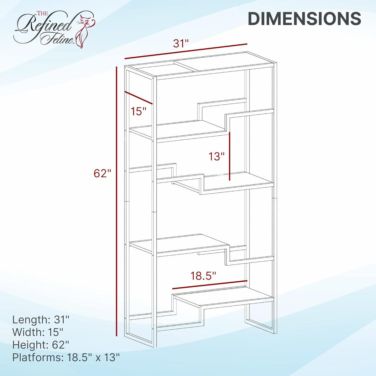 The Refined Feline Metropolitan Cat Condo, Modern Furniture for Multiple Cats, Stepped Platforms