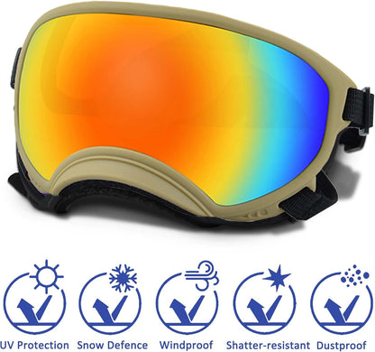 Large Dog Sunglasses with Adjustable Strap UV Protection, Winproof Puppy Sunglasses, Suitable for