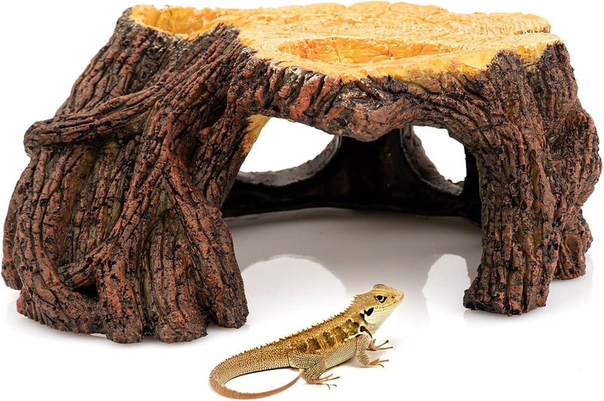 Reptile Hide Cave, Naturalistic Terrarium Décor, Safe Hideout for Ball Pythons, Bearded Dragons