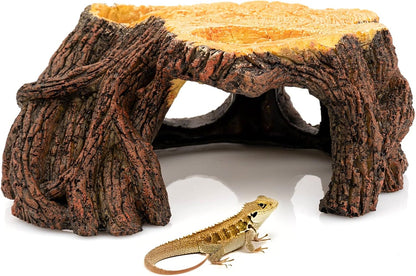 Reptile Hide Cave, Naturalistic Terrarium Décor, Safe Hideout for Ball Pythons, Bearded Dragons