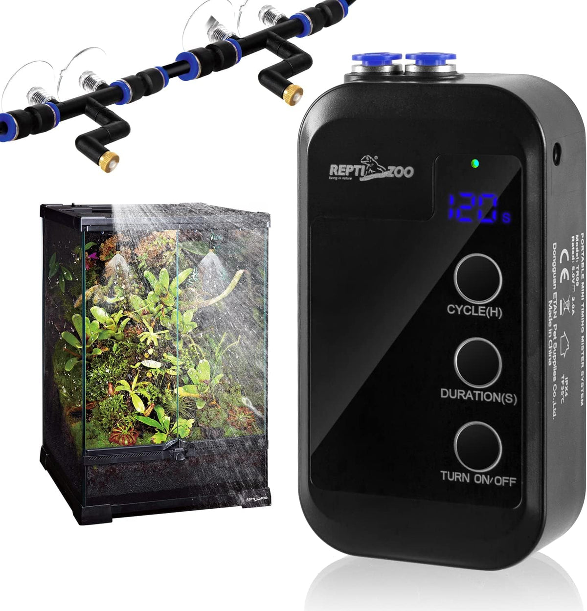 REPTI ZOO Reptile Humidifier, Mini Automatic Misting System for Reptile Terrariums, Rainforest