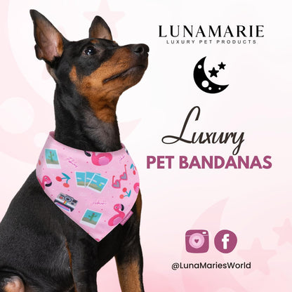 LunaMarie - Luxury Pet Birthday Bandanas -Premium & Silky Poly Fabric | 100% Handmade | Custom
