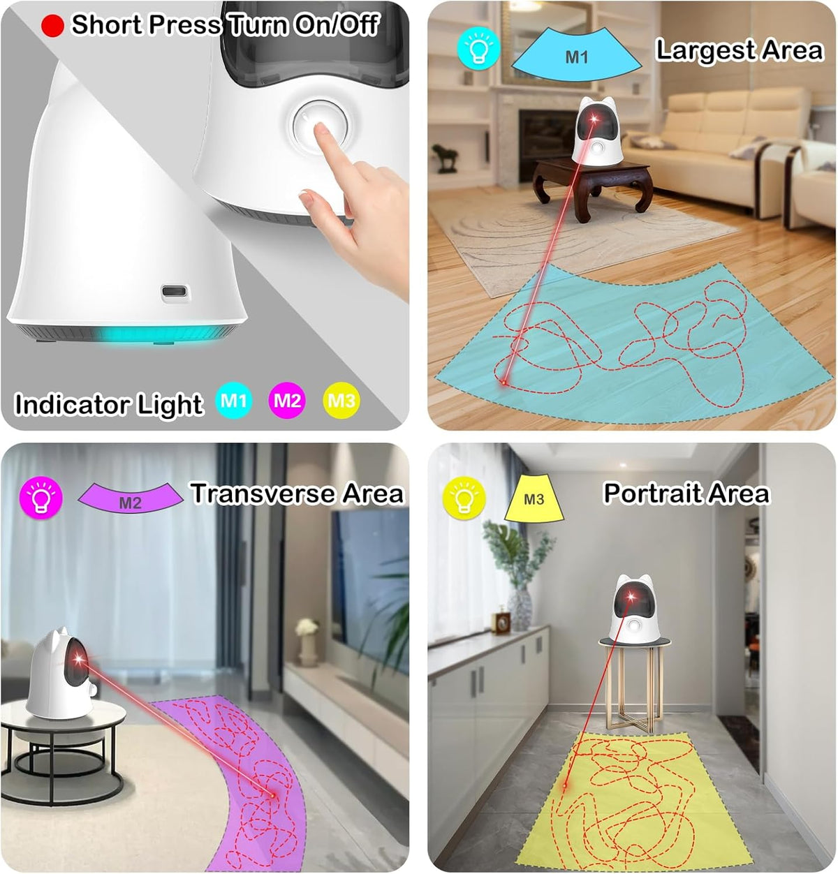Cat Laser Toys for Indoor Cats, Random Trajectory Laser Cat Toy, Interactive Cat Toys for Bored