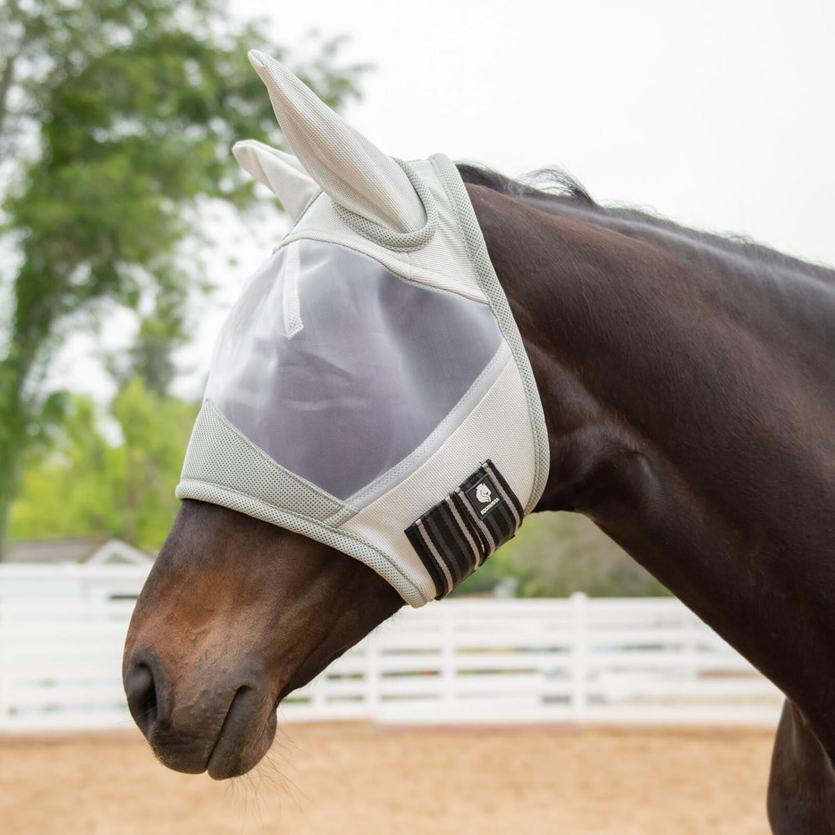 Equinavia Algard Soft Mesh Horse Fly Mask with Ear Protection and 45 UPF Rating | No Eye Irritation