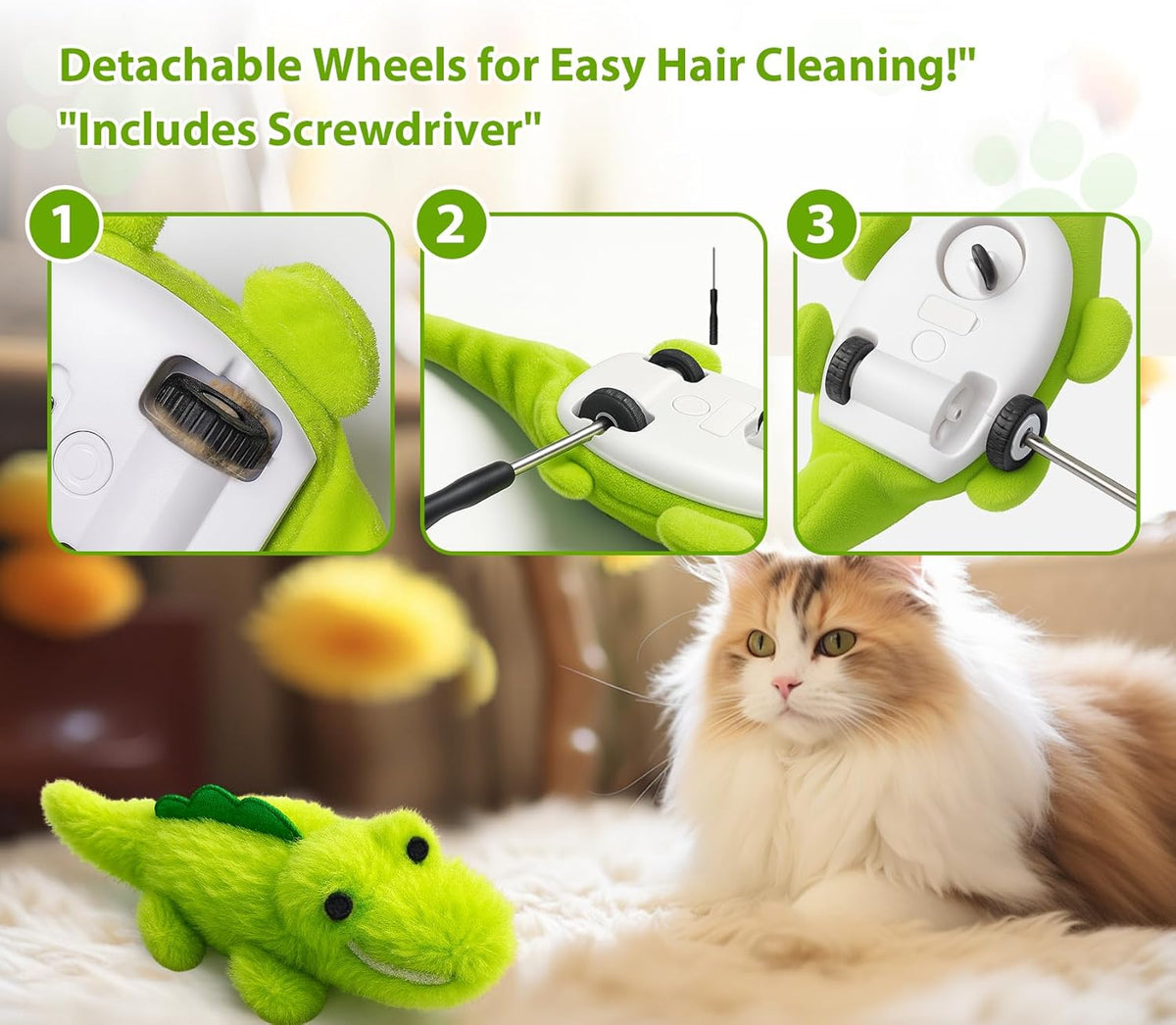 Interactive Cat Toys for Indoor Cats - Automatic Moving Cat Chase Toy for Bored Indoor Adult Cats