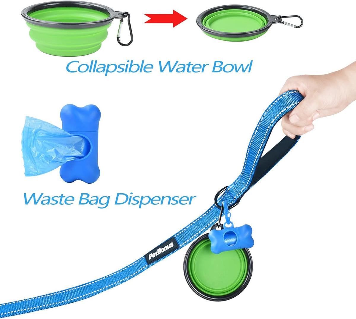 PetBonus Double Dog Leash, No Tangle Dual Leash, Reflective Walking Training Lead, 4 Comfortable