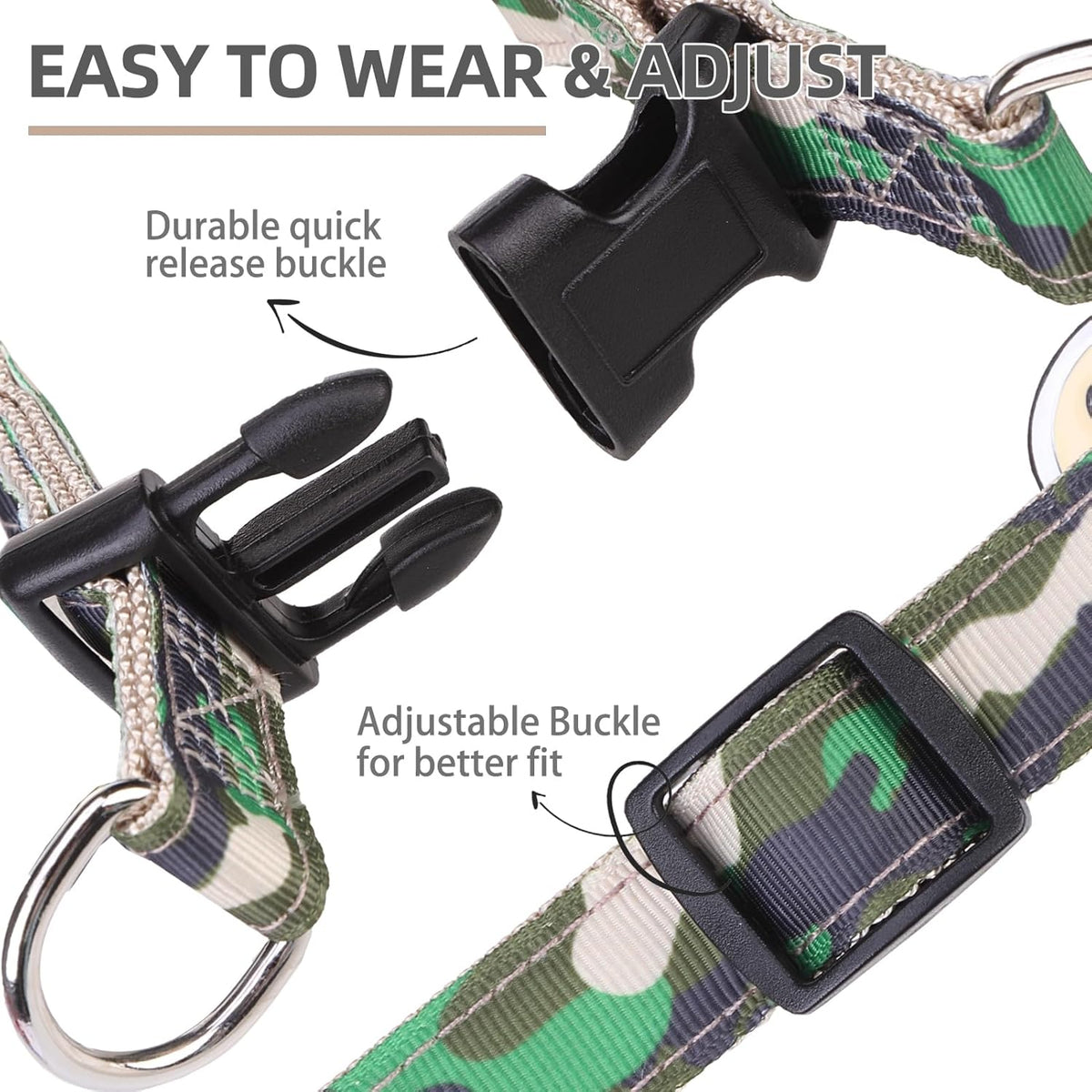 PUPTECK No Pull Dog Harness Soft Adjustable Basic Nylon Step in Puppy Vest Outdoor Walking with ID