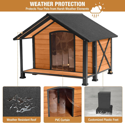 Dog House Outdoor & Indoor, Dog Kennel for Winter, Insulated Puppy Shelter for Small & Medium &