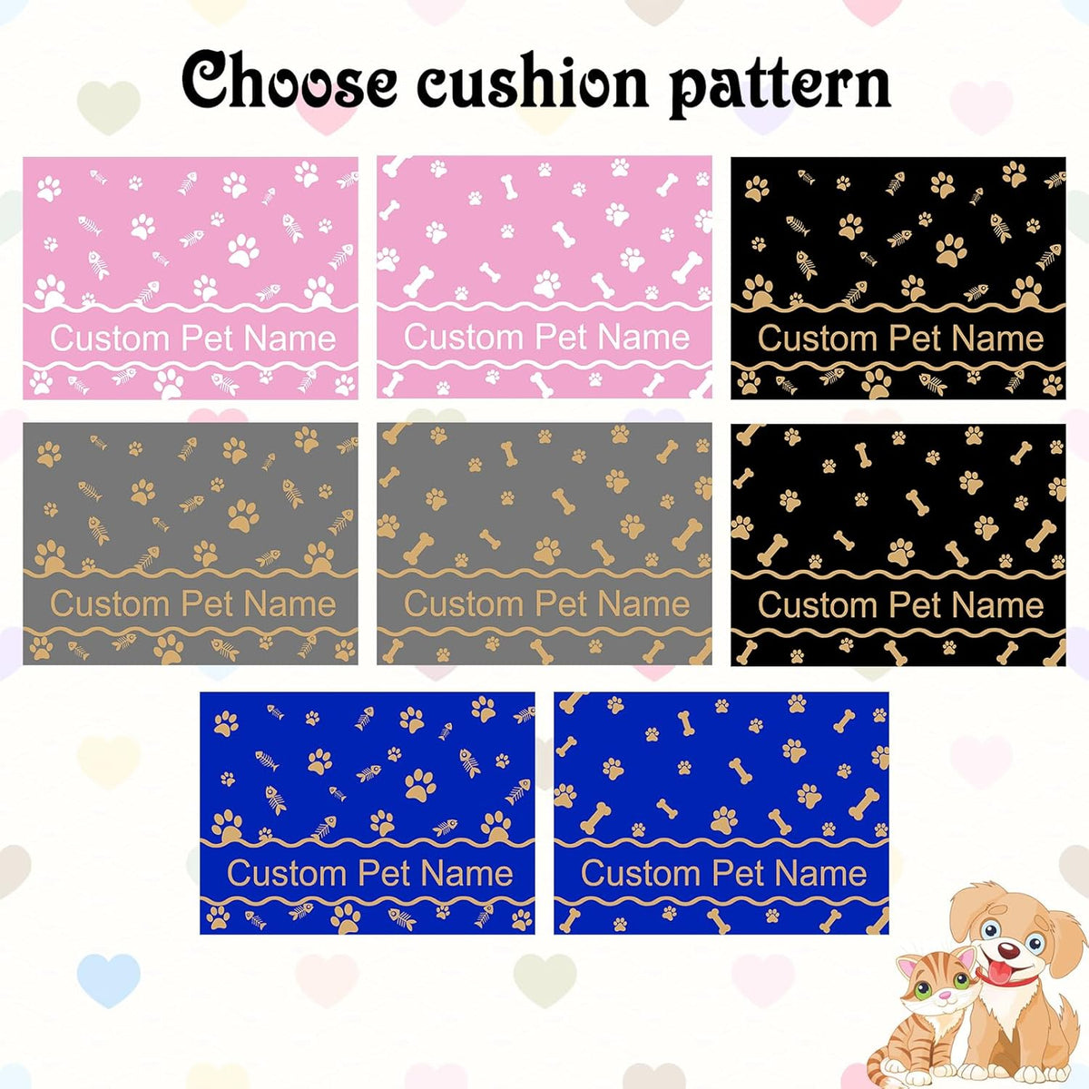 Personalized Dog Cat Feeding Mat Custom Pet Food Mat Waterproof Non-Slip Customized Puppy Name