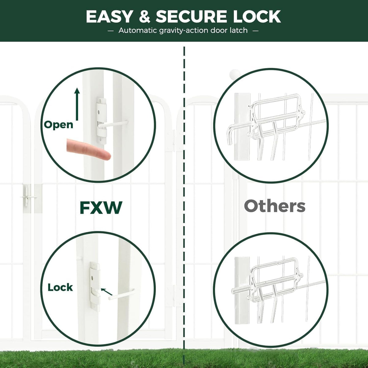 FXW Rollick Unleashed Dog Playpen for Indoor, Yard, RV Camping, 45 inch 8 Panels for Large Dogs