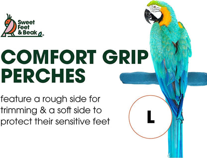 Comfort Grip Safety Perch for Bird Cages - Pedicure Perch for Birds to Keep Nails and Beaks in Top