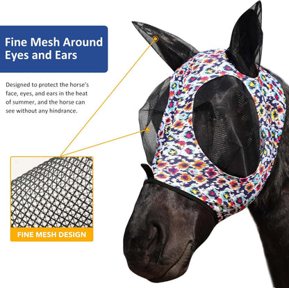 Harrison Howard Super Comfort Stretchy Fly Mask Large Eye Space with UV Protection Soft on Skin