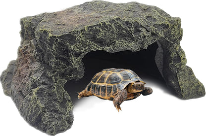BNOSDM Reptile Hideout Rock,Tortoise Hide Cave,Resin Rock,Lizards Hideaway,Turtle Basking