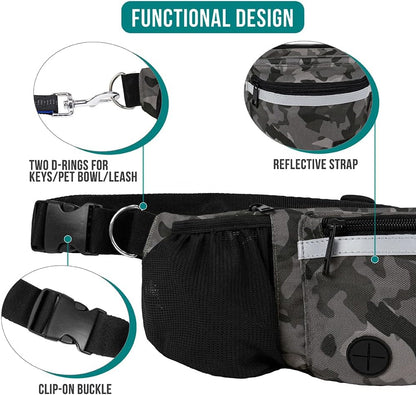 PetAmi Dog Fanny Pack, Treat Pouch for Dog Walking, Training, Built in Poop Bag Dispenser, Water