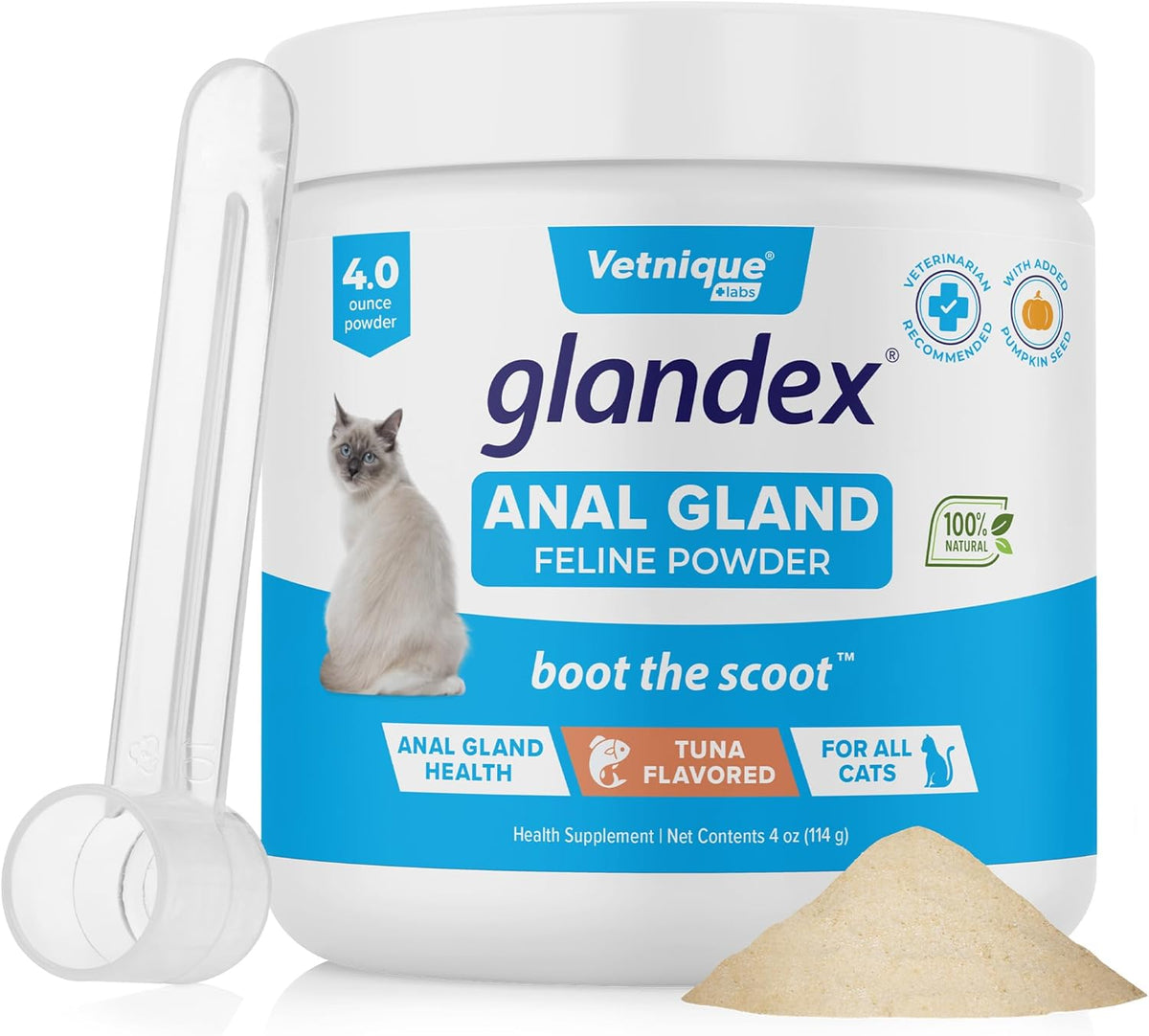 Vetnique Glandex Feline Anal Gland or Daily Probiotic Fiber Supplement Powder for Cats with