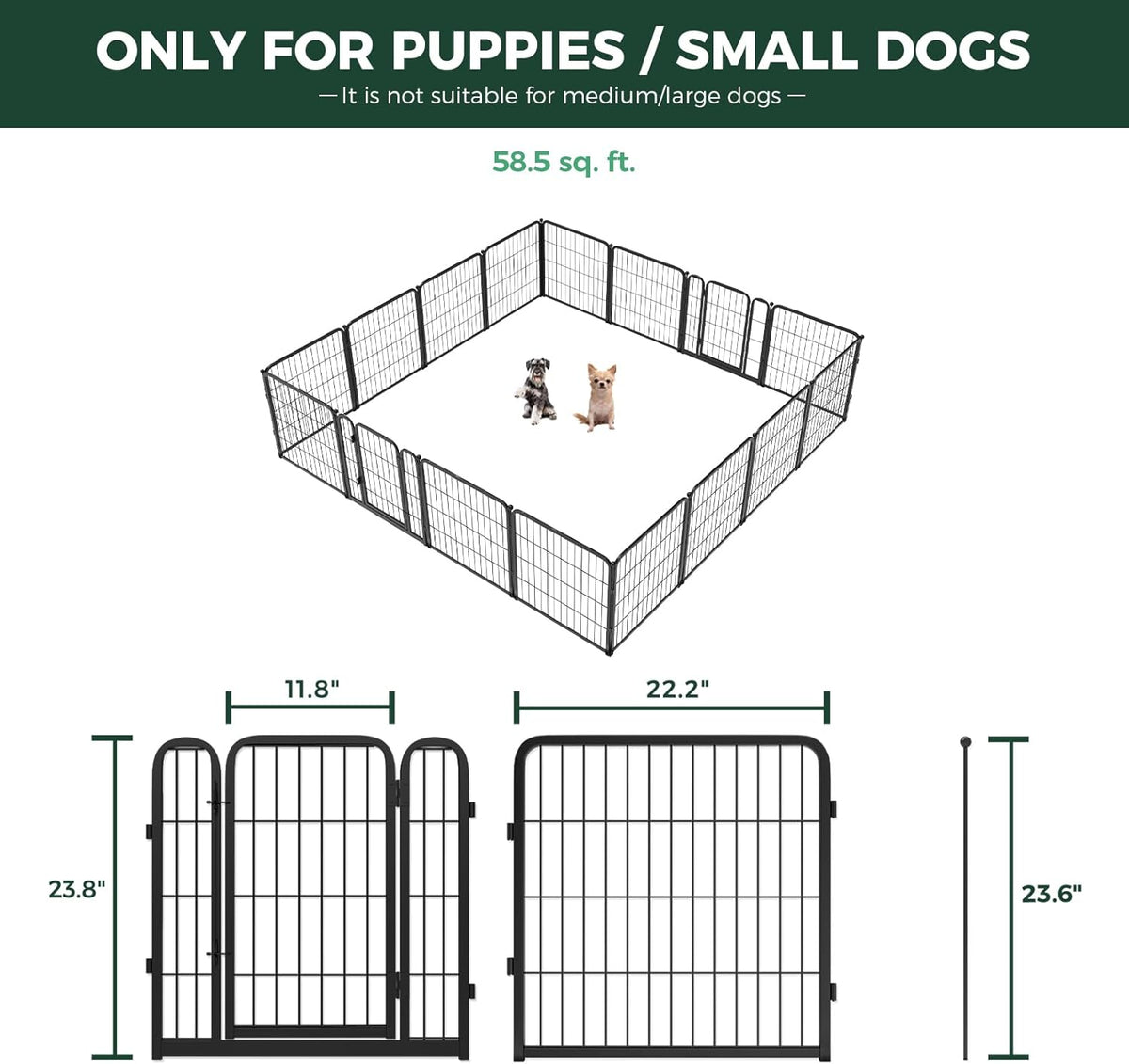 FXW Homeplus Unleashed Indoor Dog Playpen - Stress-Free and Safe Play, Heavy Duty 24 Inch 16 Wire