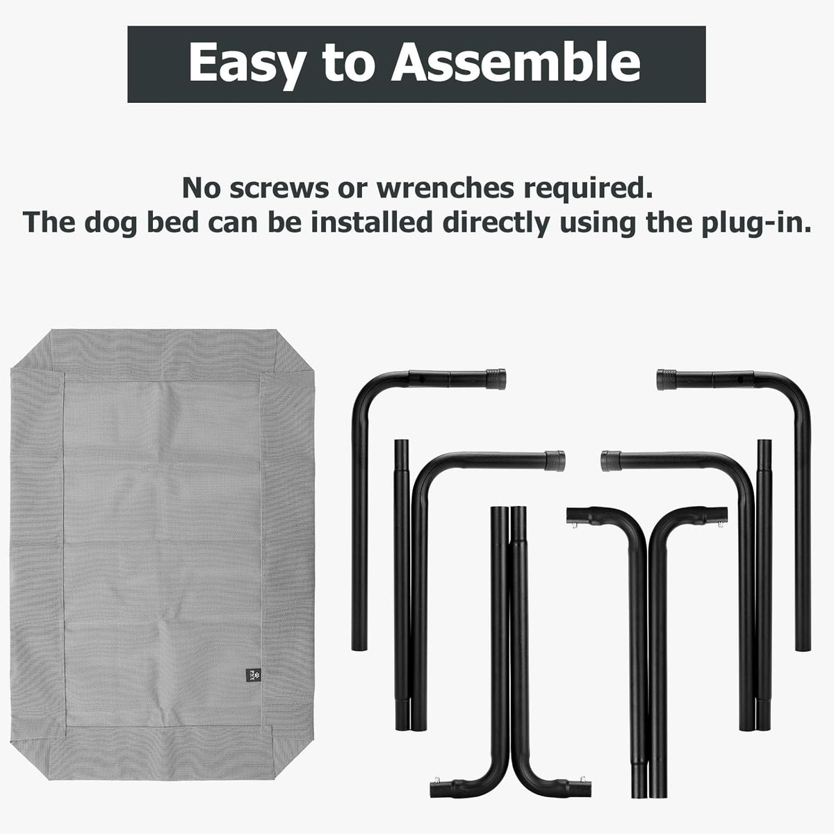 Elevated Dog Bed for Outdoor, Large Raised Dogs Cot for Training, Cooling Pet Beds with Washable
