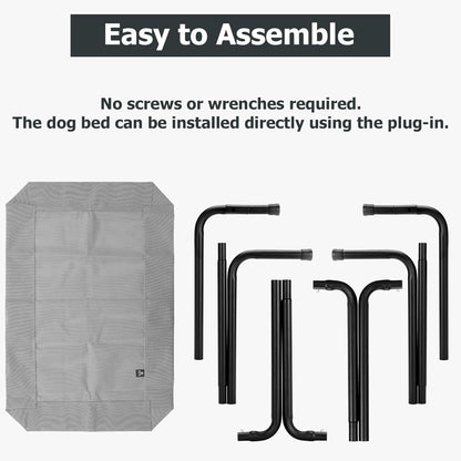Elevated Dog Bed for Outdoor, Large Raised Dogs Cot for Training, Cooling Pet Beds with Washable