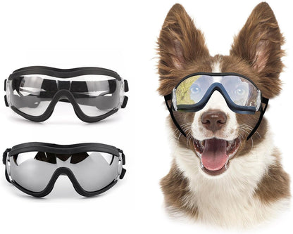Pack of 2 Dog Goggles Dog Sunglasses for Medium to Large Breed Anti-UV Eye Protection with