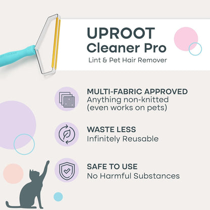 Uproot Cleaner Pro Pet Hair Removal Tool - Special Dog Hair Remover Multi Fabric Edge and Carpet