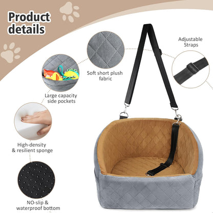 Dog Car Seat for Small Medium Dogs,Detachable Washable Dog Booster Seat Under 30lbs, Pet Car Seat