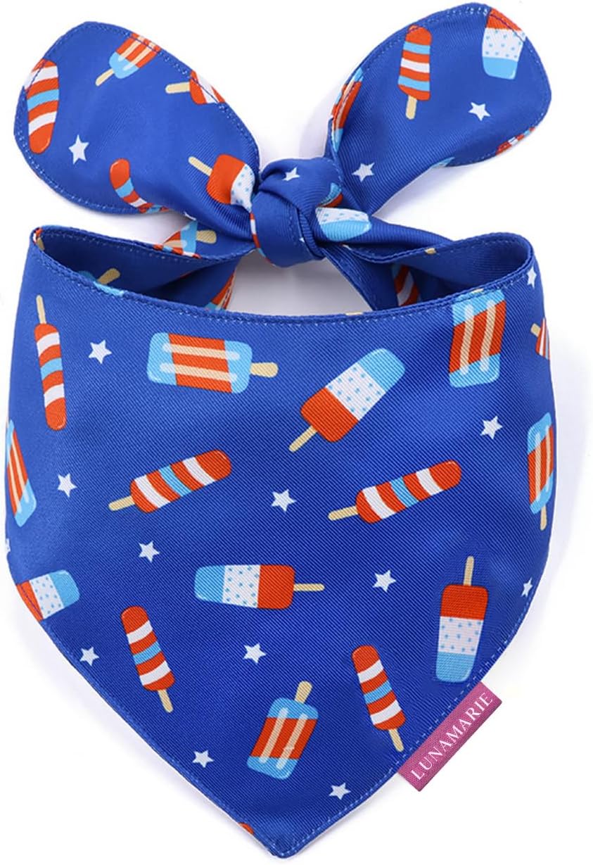 LunaMarie - Luxury Pet Birthday Bandanas -Premium & Silky Poly Fabric | 100% Handmade | Custom